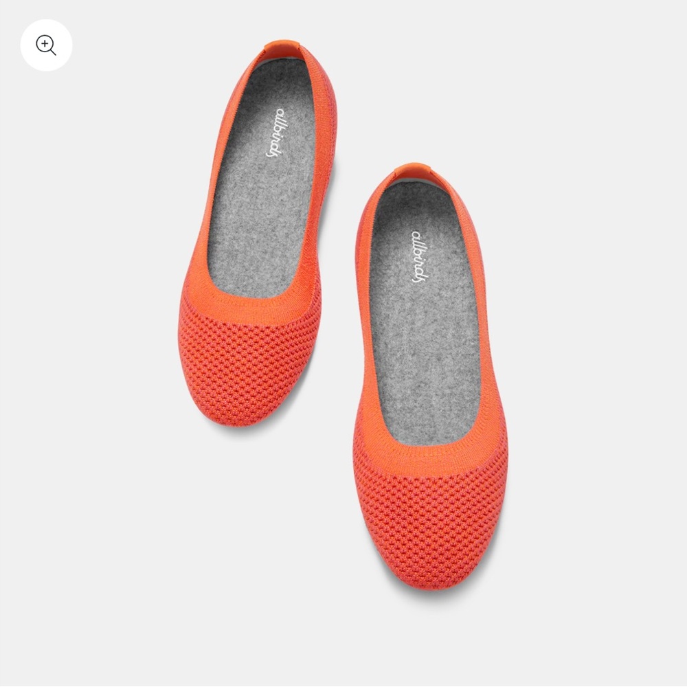 Allbirds NIB Women's Tree Breezer’s Ballet Orange Flats